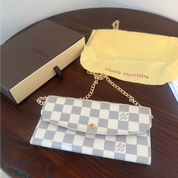 Louis Vuitton Handbags - Authentic Louis Vuitton Damier Azur Emilie Wallet on unbranded chain